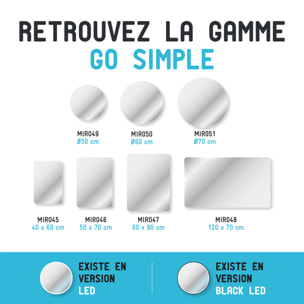 Miroir salle de bain ROND - Diamètre 50cm - GO