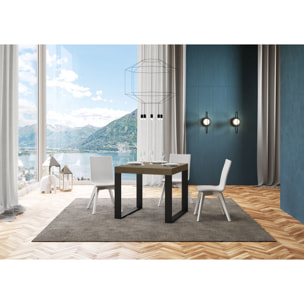 Tavolo allungabile 90x90/246 cm Tecno tortora gambe antracite