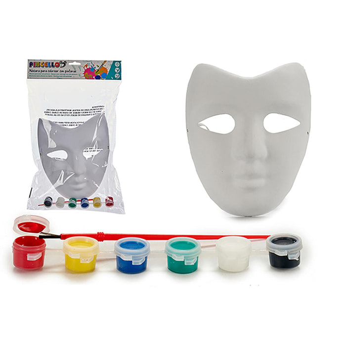 Maschera artigianale per bambini con vernice.