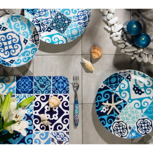 Set 6 tovagliette rettangolari Excelsa – Maiolica Blue, Polipropilene Blu