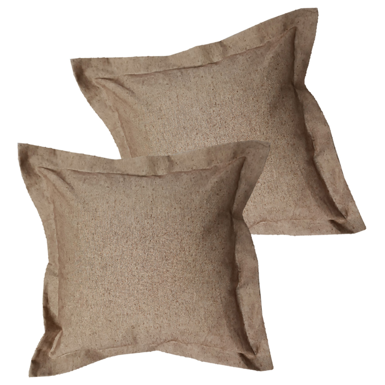Coppia cuscini arredo tortora fodera 100% cotone riciclato imbottitura 100% polistere