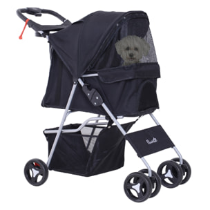 Cochecito Plegable Mascota de Metal Oxford 75x46x94cm Negro