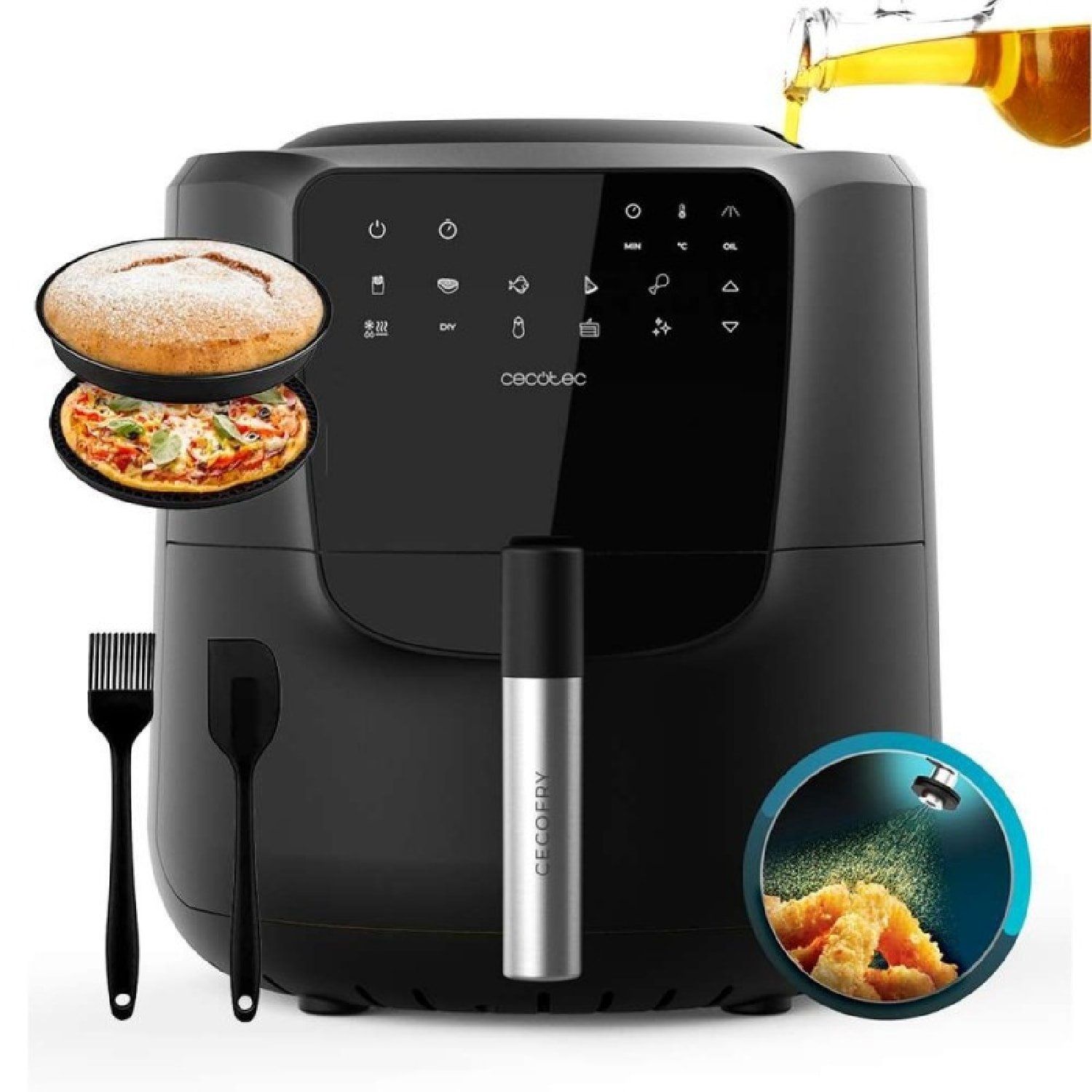 Freidora de Aire sin Aceite de 5,5 L Cecofry Rain Pack. Air Fryer con Accesorios