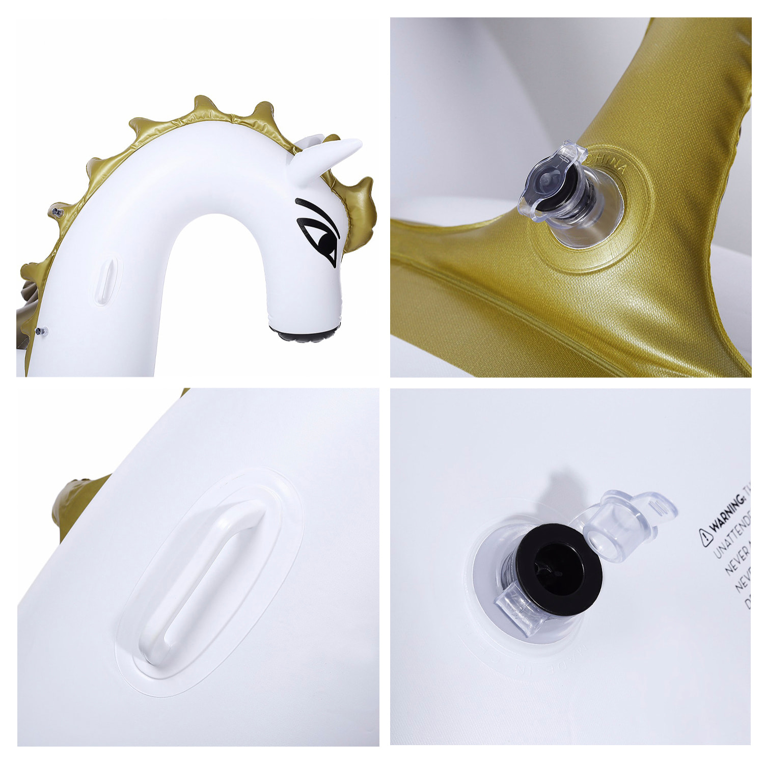 DAM Galleggiante gigante a forma di pegaso. 280x185 cm. 280x185x120cm. Colore bianco