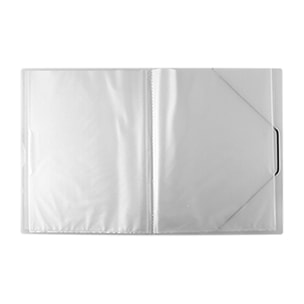 CARPETA 60 FUNDAS A4 CON GOMA TRANSPARENTE