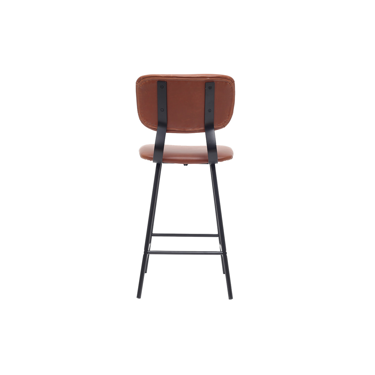 Tabourets de bar vintage marron clair avec pieds métal 65 cm (lot de 2) LAB