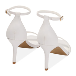 Sandali bianchi, tacco 8,5 cm