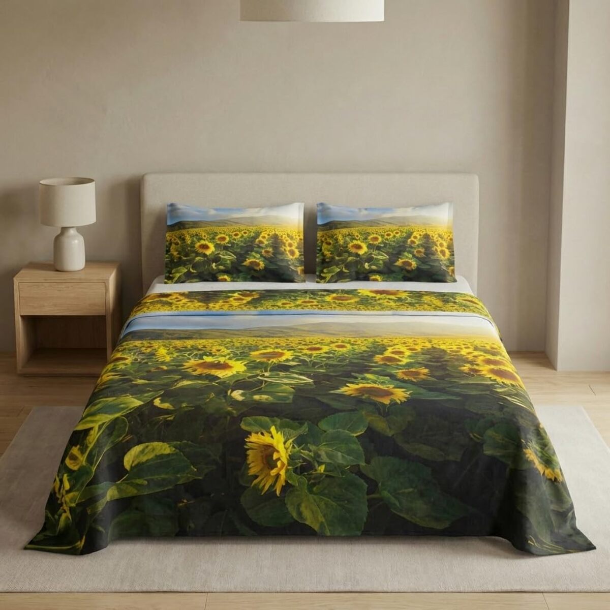 Set completo letto matrimoniale 100% cotone, 180x200 cm, con Stampa Digitale di Alta Qualità, Intrecci