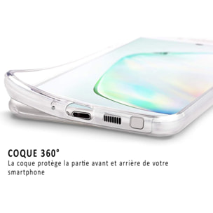 Coque Samsung Galaxy Note 10 360° intégrale protection avant arrière silicone transparente