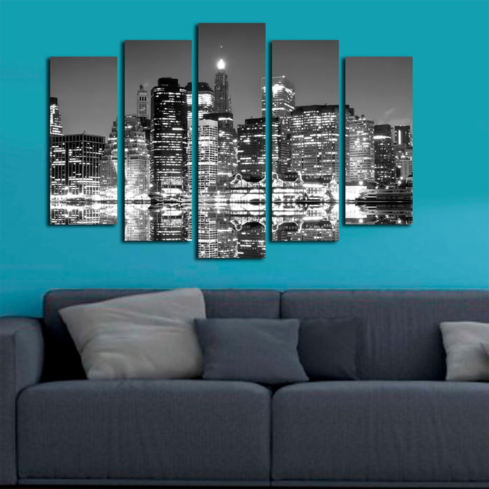 Cuadro lienzo decorativo canvas de 5 piezas. WELL HOME