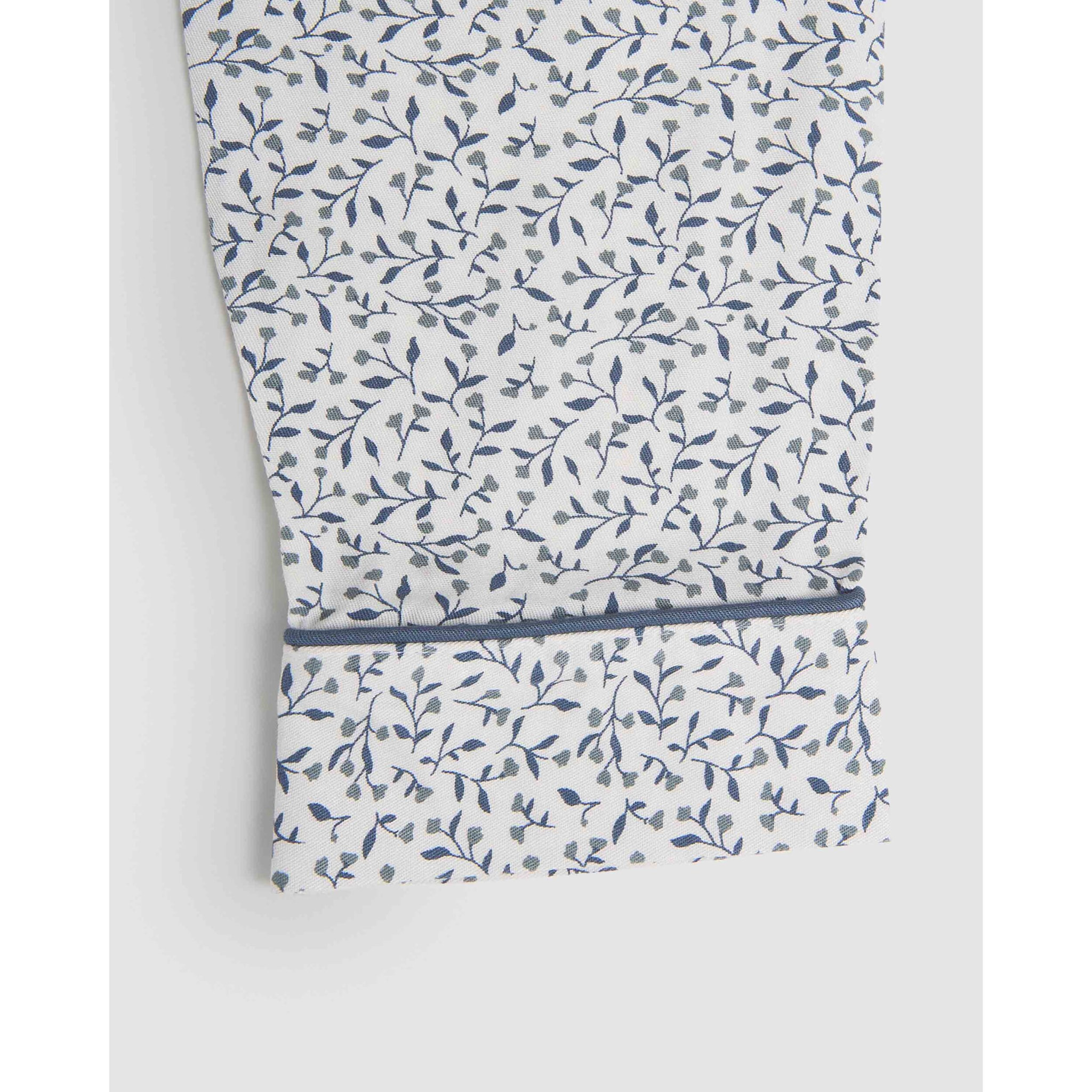 Pigiama lungo a camicia in viscosa canale blu verdastro