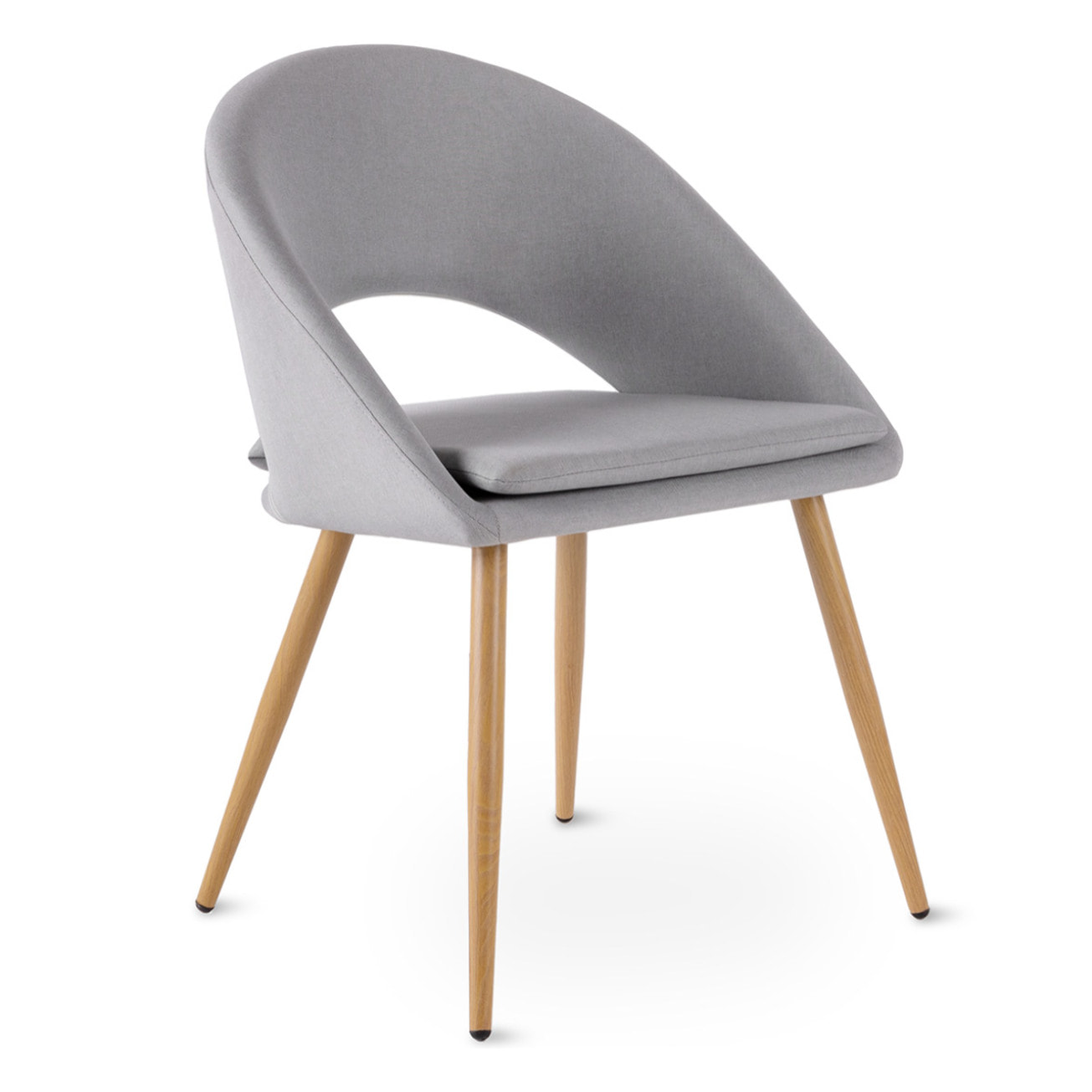 Pack 2 sillas gris para comedor o salón con reposabrazos y tapizadas