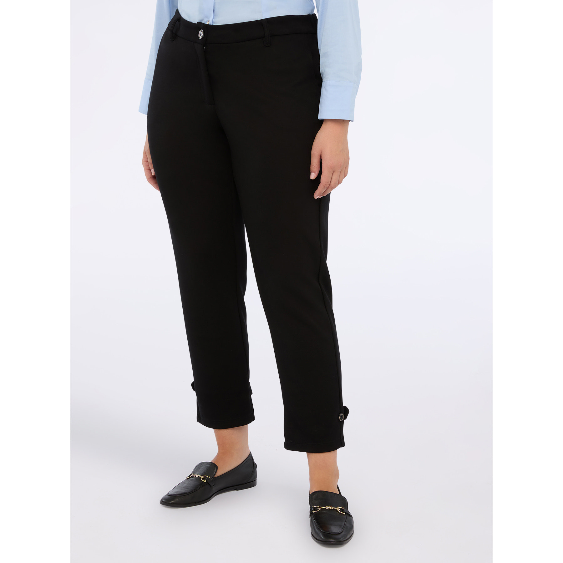 Fiorella Rubino - Pantaloni cropped in tessuto scuba - Nero