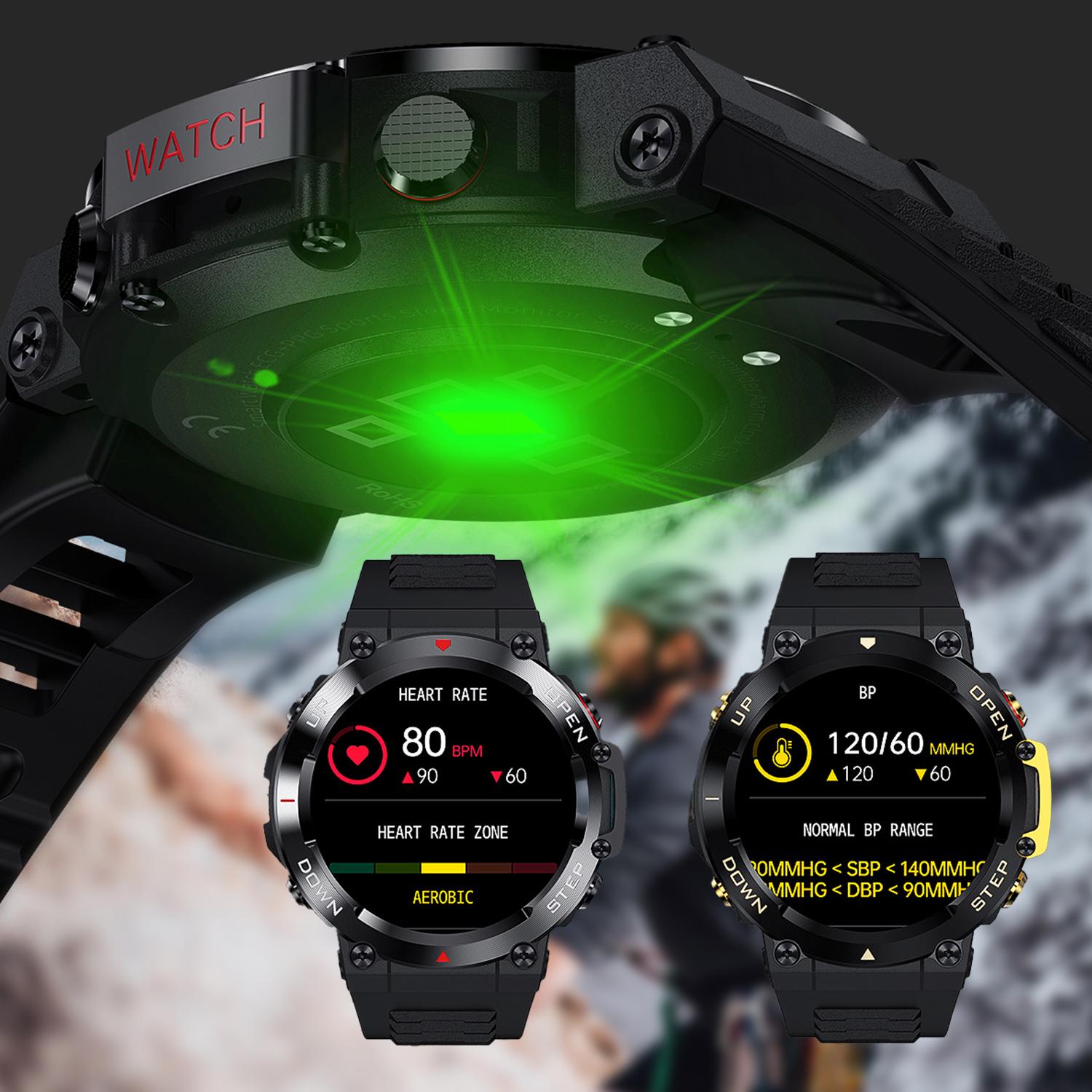 Smartwatch AK45 con pressione sanguigna e cardiofrequenzimetro, informazioni meteo e modalità sport. Batteria da 400 mAh.