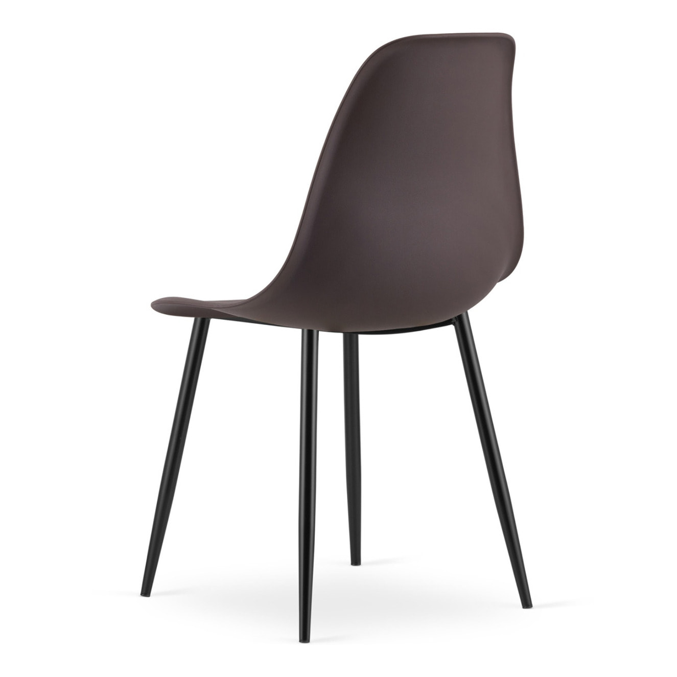 Sedia scandinava WAT color caffè con gambe nere