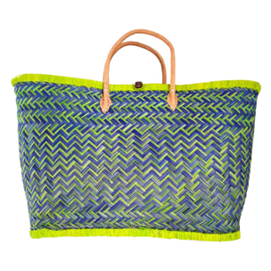 Panier artisanal de Madagascar - Aravola Luxe Tutti Frutti GM Vert
