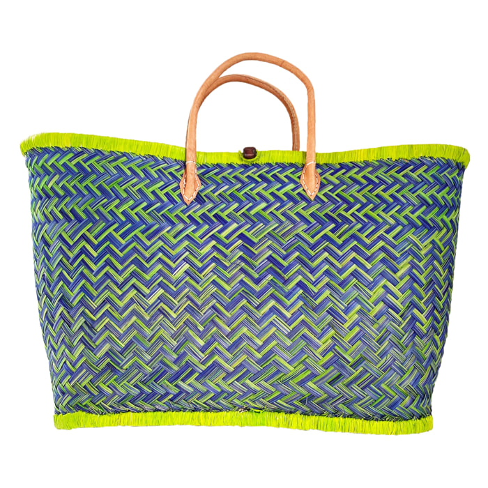 Panier artisanal de Madagascar - Aravola Luxe Tutti Frutti GM Vert