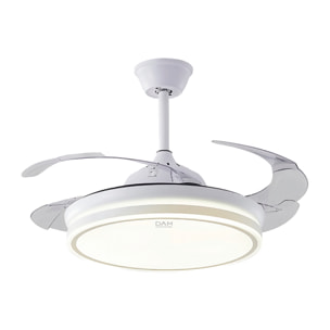 Ventilatore a soffitto L433. 42" con motore da 30W, luci LED dimmerabili da 60W, 6 velocità e rotazione bidirezionale. Controllo tramite telecomando 2.4G.