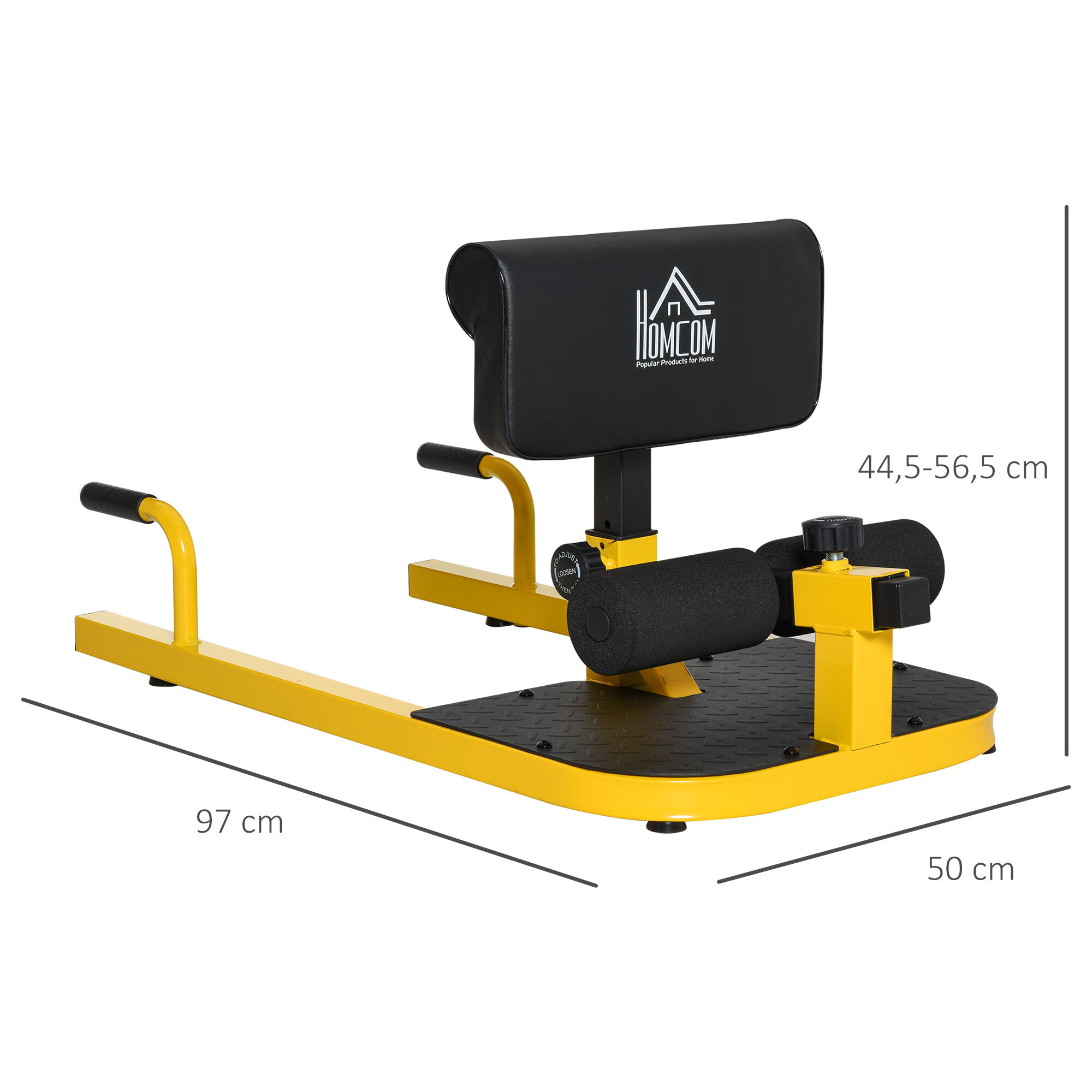 Máquina Sissy Squat para Sentadillas Flexiones Abdominales 50x97x56,5cm Amarillo