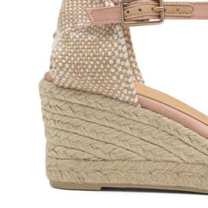 Alpargata de cuña Chiarita en raso con cierre de pulsera