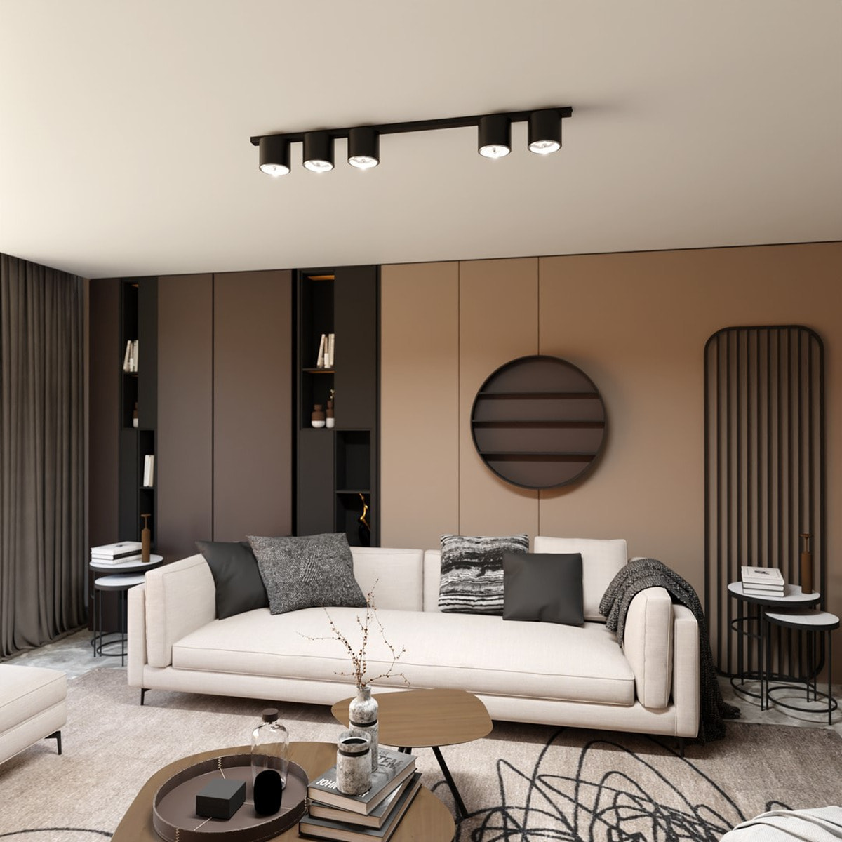 Faretto da soffitto Nano in acciaio nero