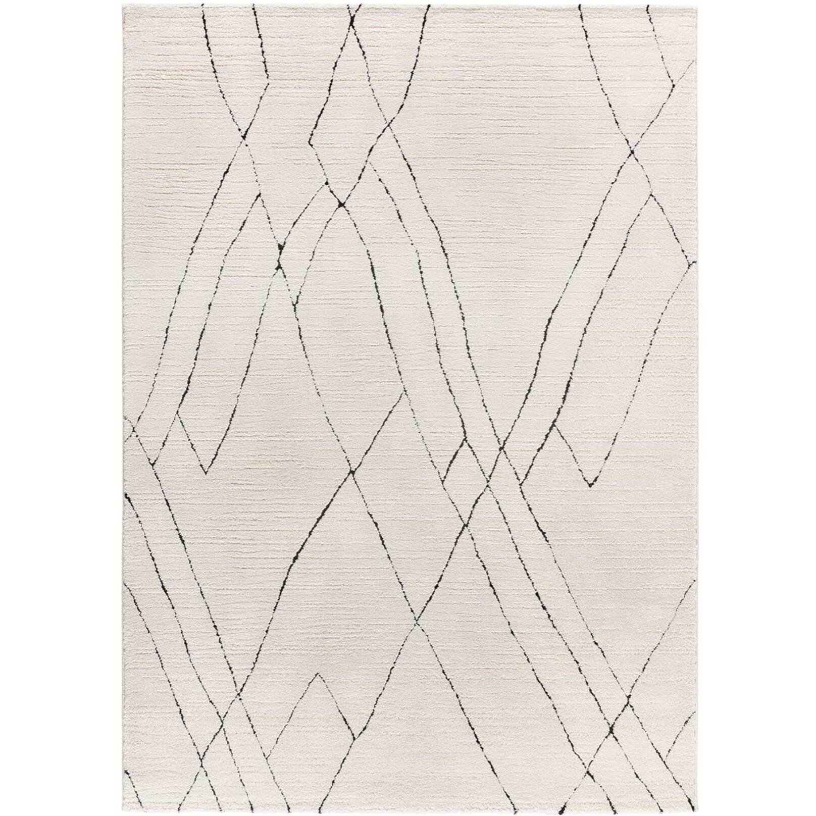 TURIN Alfombra bereber con relieve en blanco y negro, varias medidas disponibles