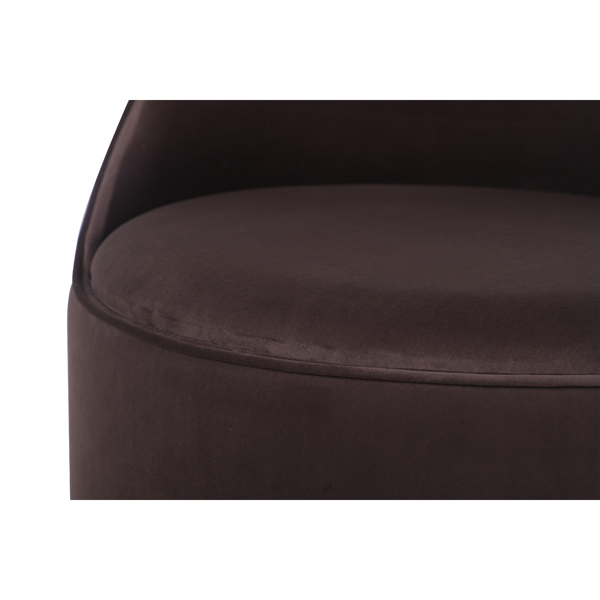 Pouf girevole Viktor con contenitore in velluto marrone