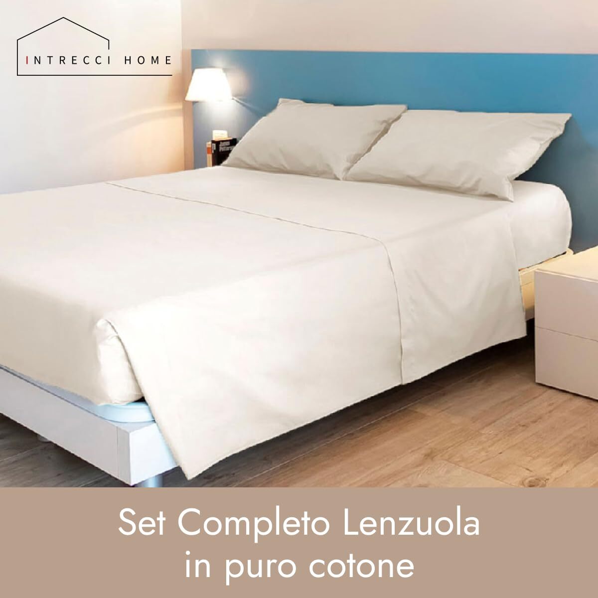 Completo lenzuola in cotone - Beige