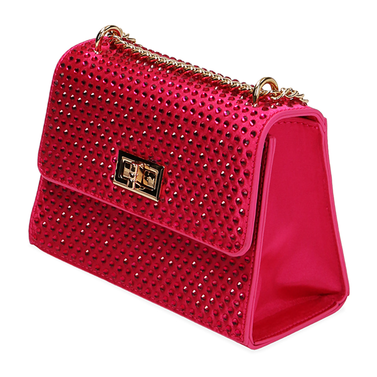 Borsa a tracolla fucsia in raso
