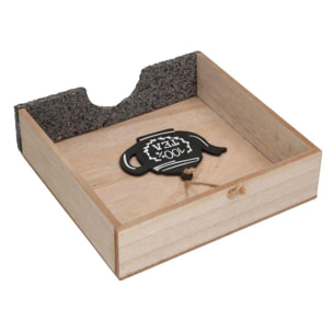 Portatovaglioli in legno e ardesia "teiera" quadro cm20x20h5