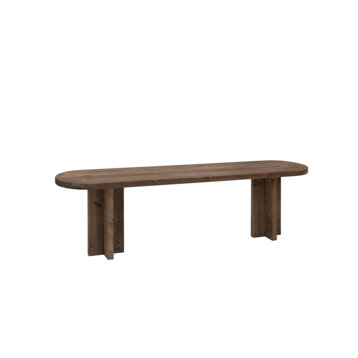 Banc en bois massif ton noyer en différentes tailles
