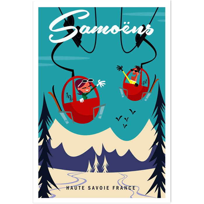 Poster ski à samoens Affiche seule