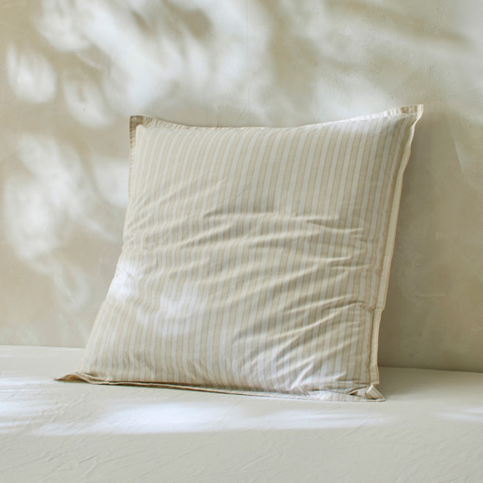 2 Fundas de almohada 100% percal de algodón orgánico KERALA 50x50 cm - arena