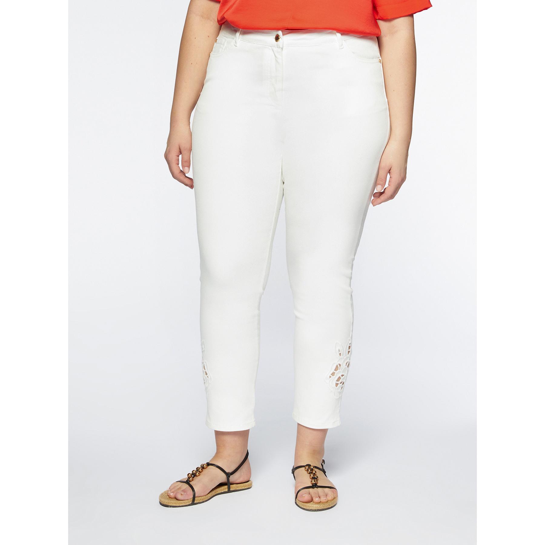 Fiorella Rubino - pantaloni skinny con ricamo - Bianco