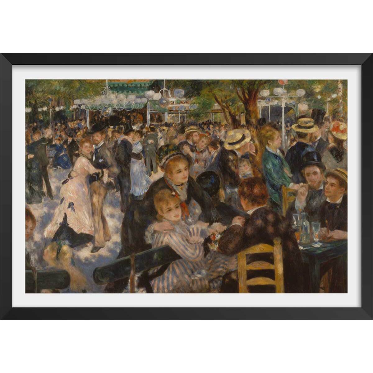 Poster Bal du moulin de la galette - Auguste Renoir Affiche sous cadre noir