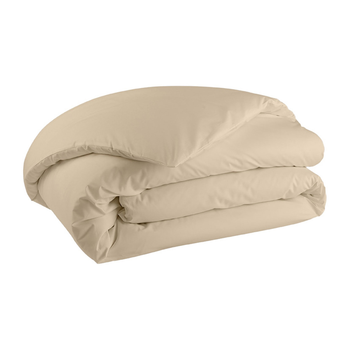 Parure de lit Housse de couette + Taie carrée en percale de coton, PREMIÈRE, Beige Lin