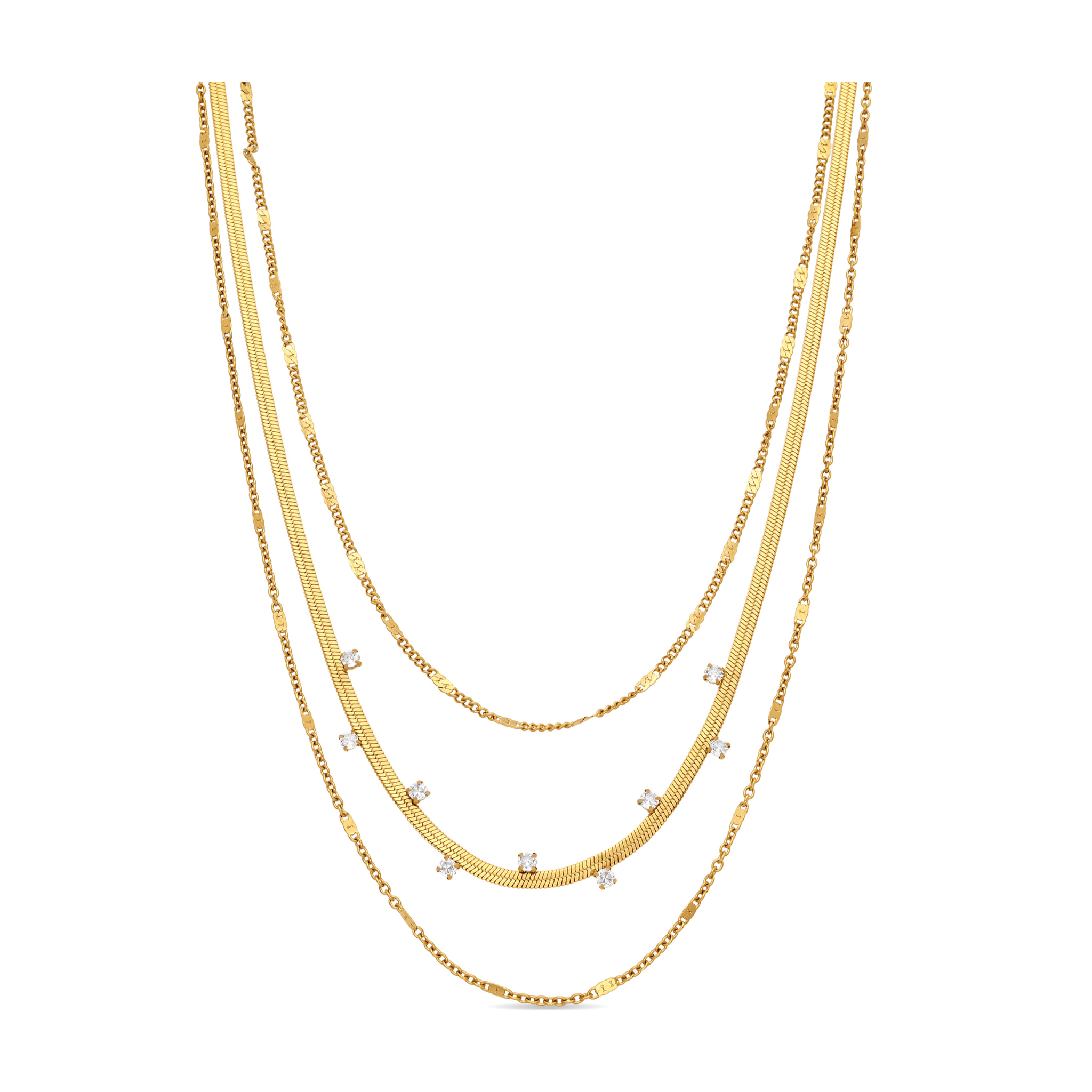 Collar acabado en oro amarillo de 18k
