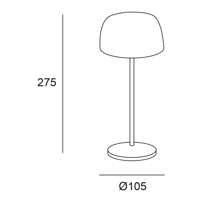 Forlight TRETA ROUND Lámpara de mesa LED. Inalámbrica, portátil y recargable. IP54 Interior y exterior.Carga USB. Regulable.Color Negro