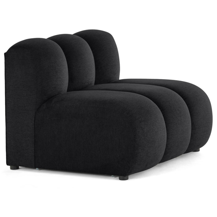 Debbie - module d'assise sans accoudoirs en tissu texturé - Noir