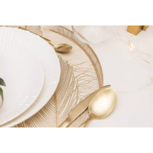 Lot de 6 Dessous d'assiette rond doré 38cm