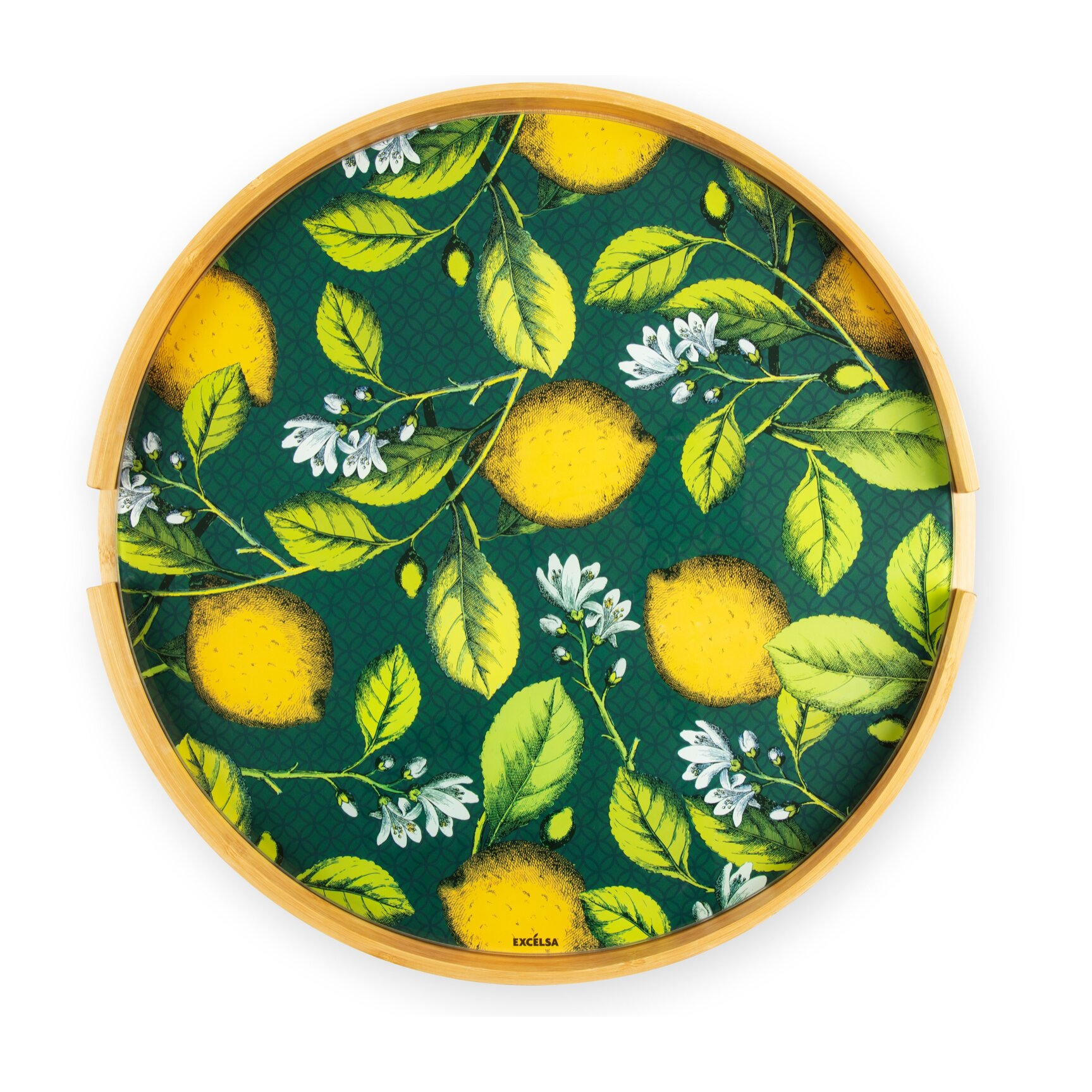 Tavolino Excelsa Boboli in bambù e vetro 48x48x44 cm multicolore