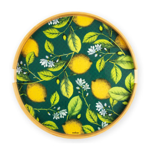 Tavolino Excelsa Boboli in bambù e vetro 48x48x44 cm multicolore