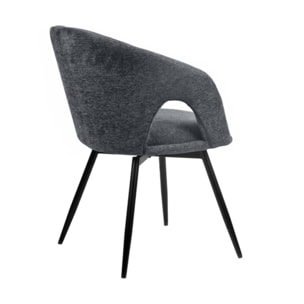 Chaise rotative 180° en tissu doux avec accoudoirs - AMBRE