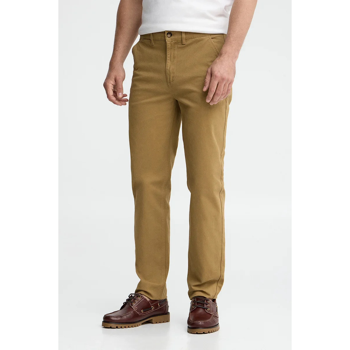Pantalón chino camel slim con logo Polo Club