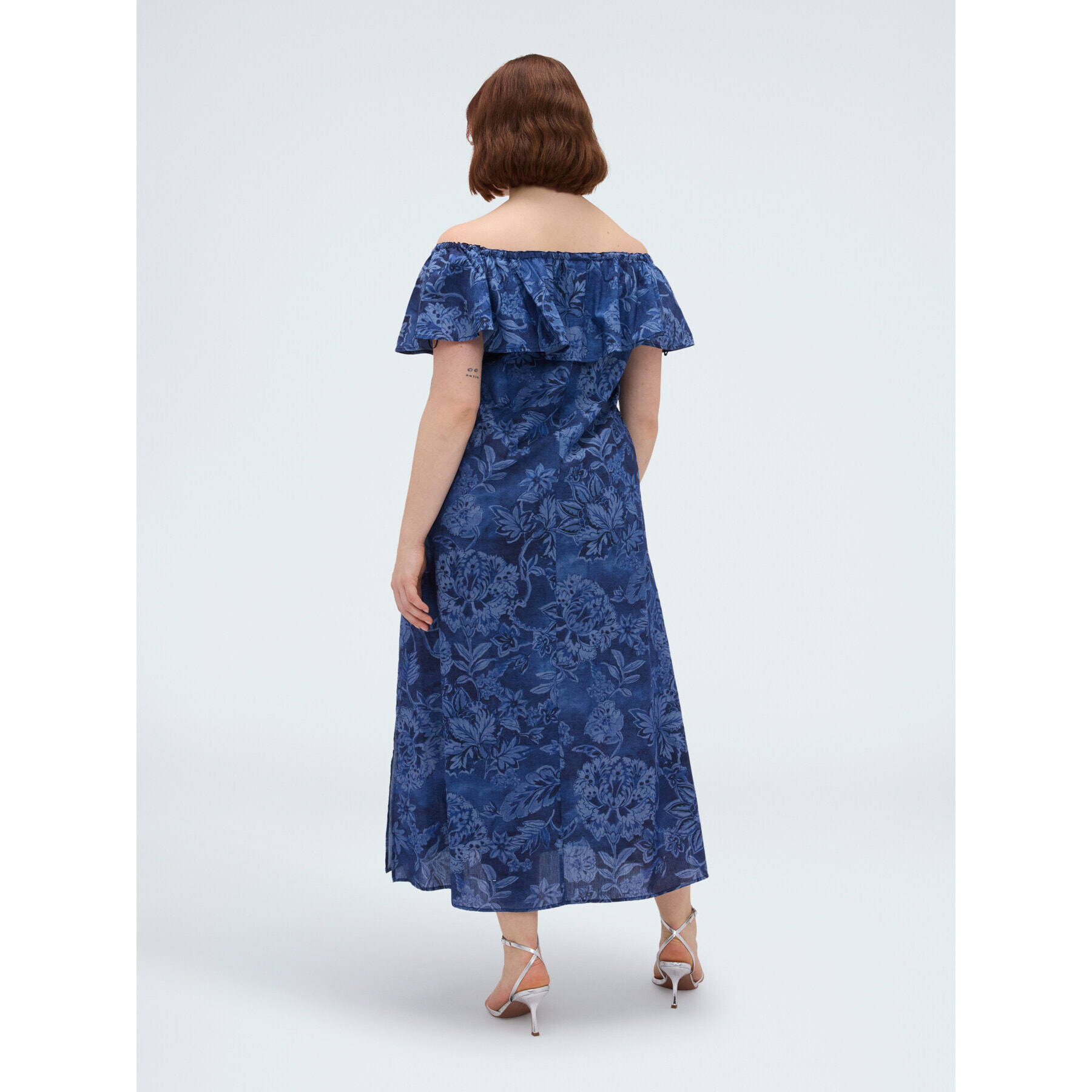 Fiorella Rubino - Vestito lungo off-shoulder - Blu