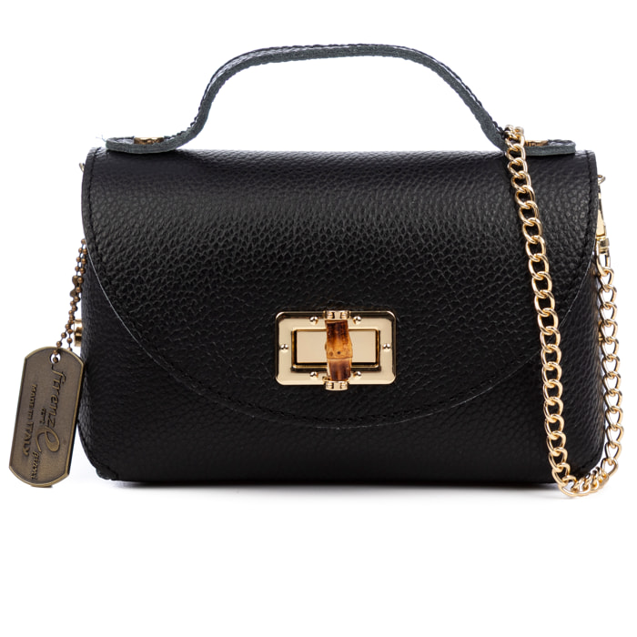 Barrafranca bolso de mano mujer. Piel auténtica Dollaro.