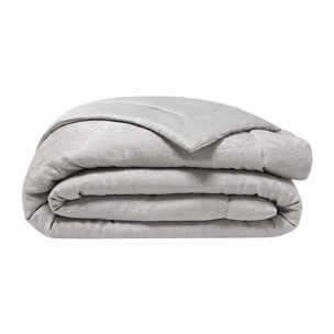 Plaid imprimé en lin et soie, LIN & SOIE, Gris Argent