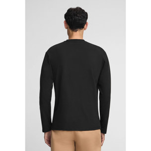 Camiseta negra de manga larga con parche personalizado Polo Club