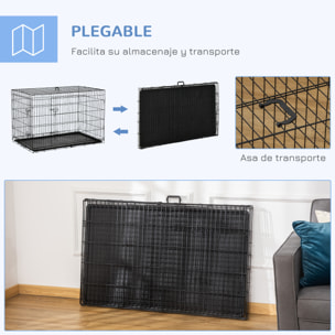 Transportin Perros de Alambre Hierro 122x77x82 cm Negro