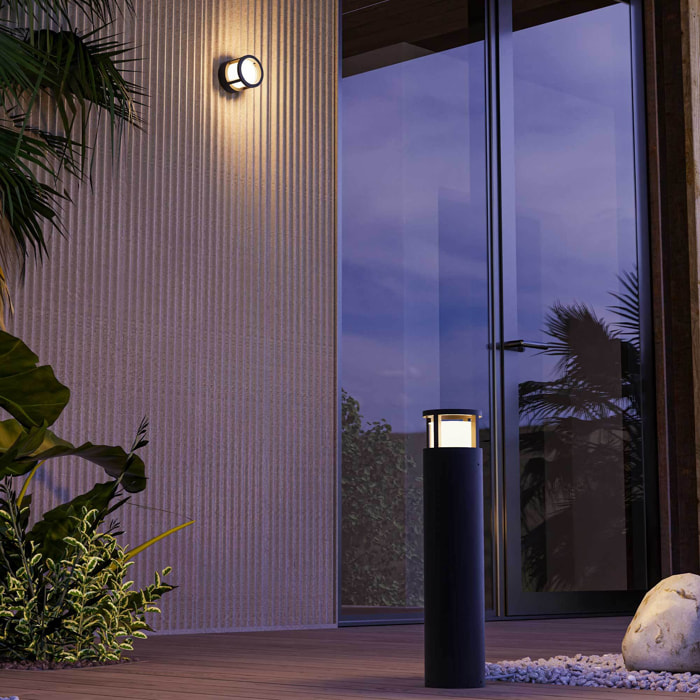 Forlight One apliquie exterior redondo en color negro